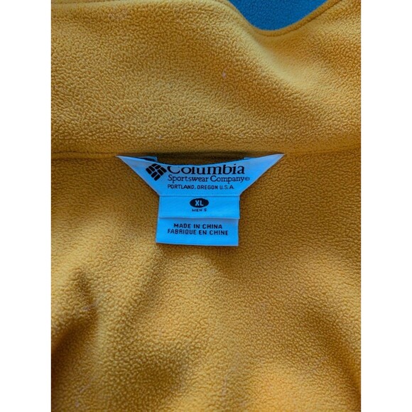 Columbia Fleece Layer Zip Up Jacket Orange Grey Skater Dadcore Normcore 90s XL - Picture 10 of 16